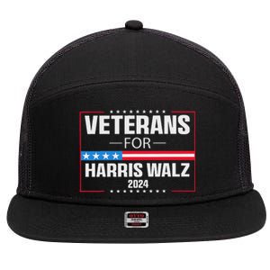 Veterans For Harris Walz 2024 Presidential Campaign 7 Panel Mesh Trucker Snapback Hat