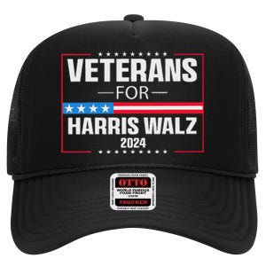 Veterans For Harris Walz 2024 Presidential Campaign High Crown Mesh Back Trucker Hat