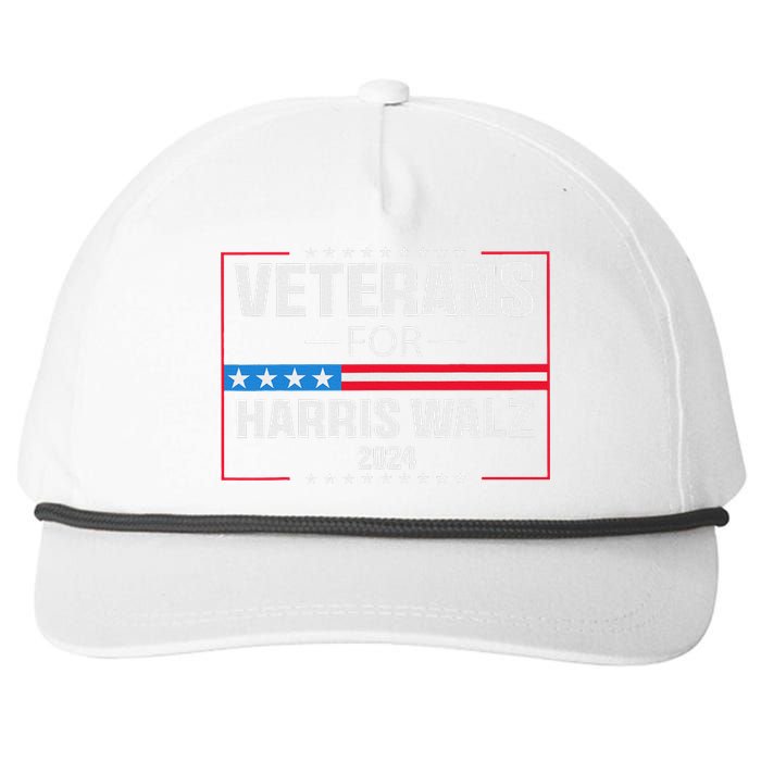 Veterans For Harris Walz 2024 Presidential Campaign Snapback Five-Panel Rope Hat