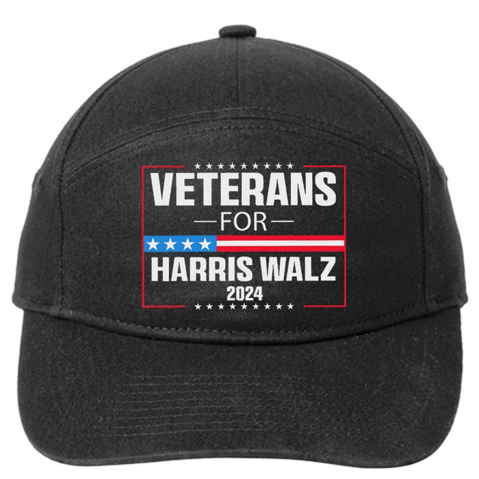 Veterans For Harris Walz 2024 Presidential Campaign 7-Panel Snapback Hat