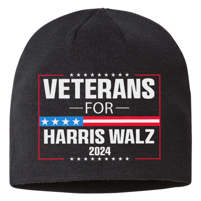 Veterans For Harris Walz 2024 Presidential Campaign Sustainable Beanie