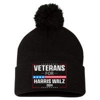 Veterans For Harris Walz 2024 Presidential Campaign Pom Pom 12in Knit Beanie