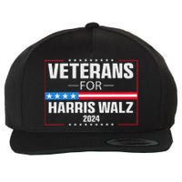 Veterans For Harris Walz 2024 Presidential Campaign Wool Snapback Cap