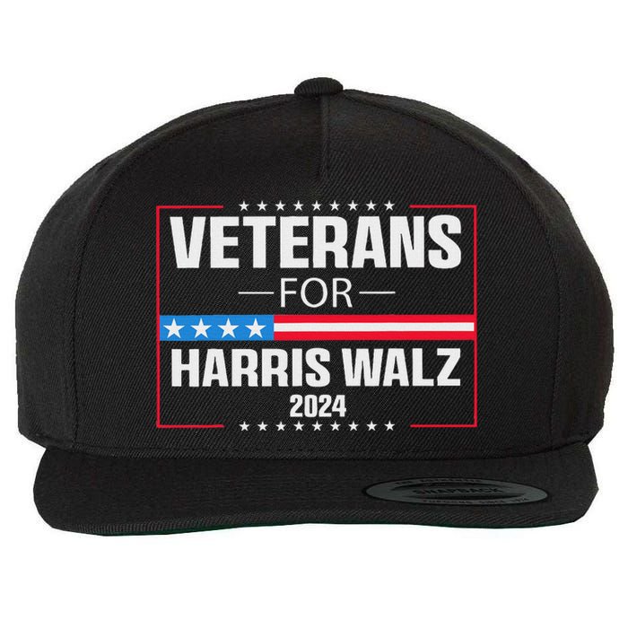 Veterans For Harris Walz 2024 Presidential Campaign Wool Snapback Cap