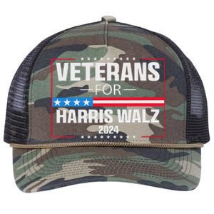 Veterans For Harris Walz 2024 Presidential Campaign Retro Rope Trucker Hat Cap