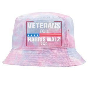 Veterans For Harris Walz 2024 Presidential Campaign Tie-Dyed Bucket Hat