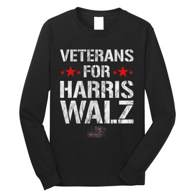 Veterans For Harris 2024 Kamala Harris Tim Walz Veteran Usa Long Sleeve Shirt