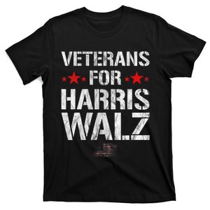 Veterans For Harris 2024 Kamala Harris Tim Walz Veteran Usa T-Shirt