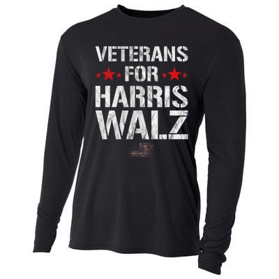 Veterans For Harris 2024 Kamala Harris Tim Walz Veteran Usa Cooling Performance Long Sleeve Crew