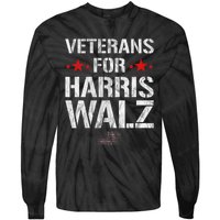 Veterans For Harris 2024 Kamala Harris Tim Walz Veteran Usa Tie-Dye Long Sleeve Shirt