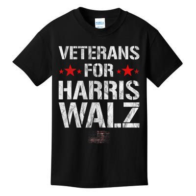 Veterans For Harris 2024 Kamala Harris Tim Walz Veteran Usa Kids T-Shirt