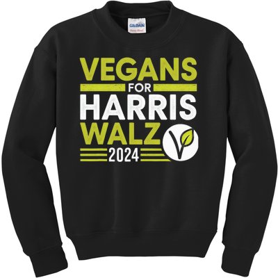 Vegans For Harris Waltz Walz 2024 Vegan For Kamala 2024 Kids Sweatshirt