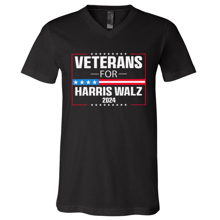 Veterans For Harris Walz 2024 Presidential Campaign Gift V-Neck T-Shirt