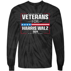 Veterans For Harris Walz 2024 Presidential Campaign Gift Tie-Dye Long Sleeve Shirt