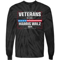 Veterans For Harris Walz 2024 Presidential Campaign Gift Tie-Dye Long Sleeve Shirt