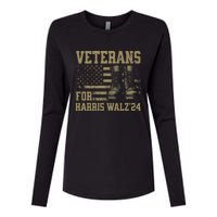 Veterans For Harris Walz Waltz 2024 Presidential Campaign Womens Cotton Relaxed Long Sleeve T-Shirt