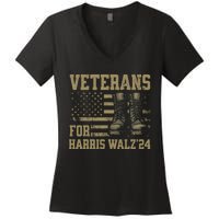 Veterans For Harris Walz Waltz 2024 Presidential Campaign Women's V-Neck T-Shirt