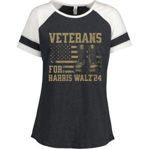 Veterans For Harris Walz Waltz 2024 Presidential Campaign Enza Ladies Jersey Colorblock Tee