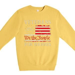 Veterans For Harris We The People 1776 Flag Kamala Harris Gift Premium Crewneck Sweatshirt