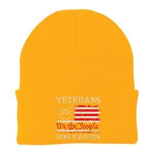 Veterans For Harris We The People 1776 Flag Kamala Harris Gift Knit Cap Winter Beanie