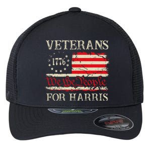 Veterans For Harris We The People 1776 Flag Kamala Harris Gift Flexfit Unipanel Trucker Cap