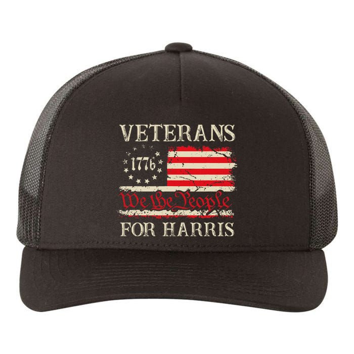 Veterans For Harris We The People 1776 Flag Kamala Harris Gift Yupoong Adult 5-Panel Trucker Hat