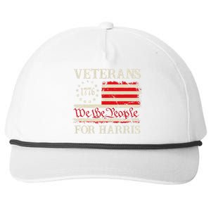 Veterans For Harris We The People 1776 Flag Kamala Harris Gift Snapback Five-Panel Rope Hat