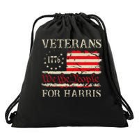 Veterans For Harris We The People 1776 Flag Kamala Harris Gift Drawstring Bag