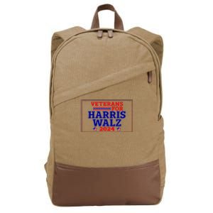 Veterans For Harris Walz 2024 Vote Harris Waltz Election Cotton Canvas Backpack