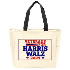 Veterans For Harris Walz 2024 Vote Harris Waltz Election Zip Tote Bag