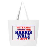 Veterans For Harris Walz 2024 Vote Harris Waltz Election 25L Jumbo Tote