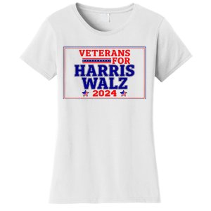 Veterans For Harris Walz 2024 Vote Harris Waltz Election Women's T-Shirt