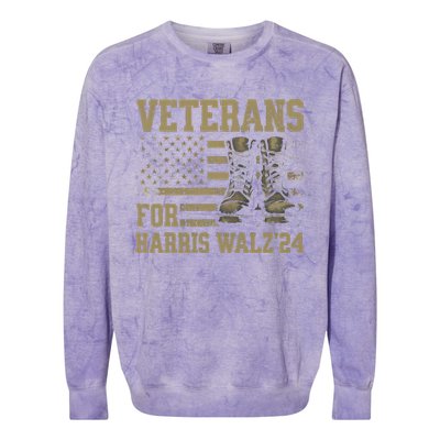 Veterans For Harris Walz Waltz 2024 Presidential Campaign Colorblast Crewneck Sweatshirt