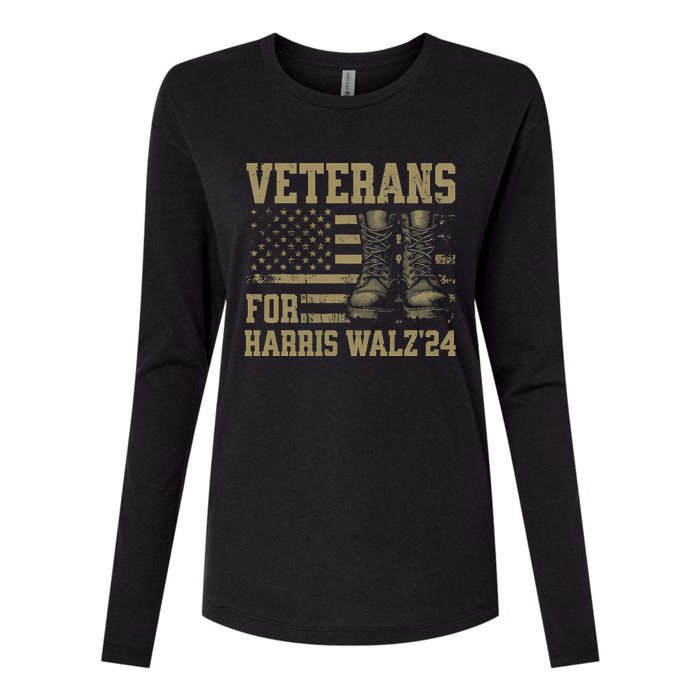 Veterans For Harris Walz Waltz 2024 Presidential Campaign Womens Cotton Relaxed Long Sleeve T-Shirt