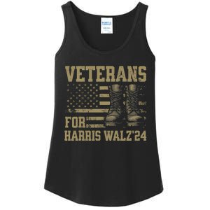 Veterans For Harris Walz Waltz 2024 Presidential Campaign Ladies Essential Tank