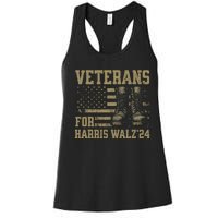 Veterans For Harris Walz Waltz 2024 Presidential Campaign Women's Racerback Tank