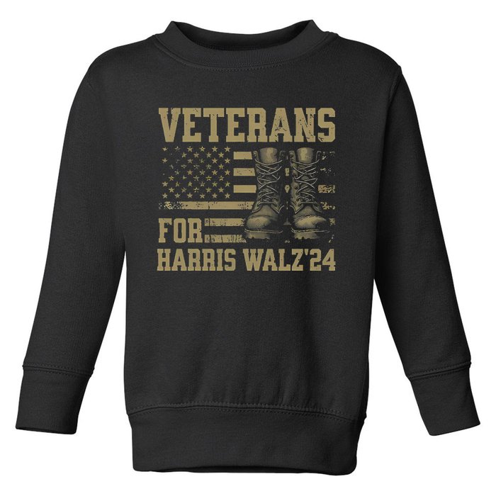 Veterans For Harris Walz Waltz 2024 Presidential Campaign Toddler Sweatshirt