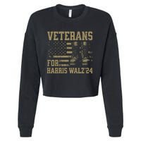 Veterans For Harris Walz Waltz 2024 Presidential Campaign Cropped Pullover Crew