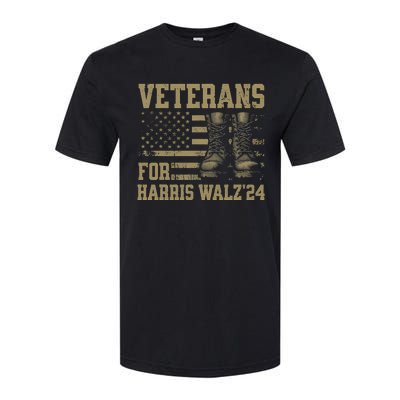 Veterans For Harris Walz Waltz 2024 Presidential Campaign Softstyle CVC T-Shirt