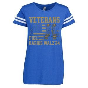 Veterans For Harris Walz Waltz 2024 Presidential Campaign Enza Ladies Jersey Football T-Shirt