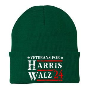 Veterans For Harris Walz 2024 Election Knit Cap Winter Beanie