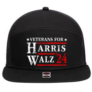 Veterans For Harris Walz 2024 Election 7 Panel Mesh Trucker Snapback Hat