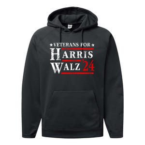 Veterans For Harris Walz 2024 Election Performance Fleece Hoodie