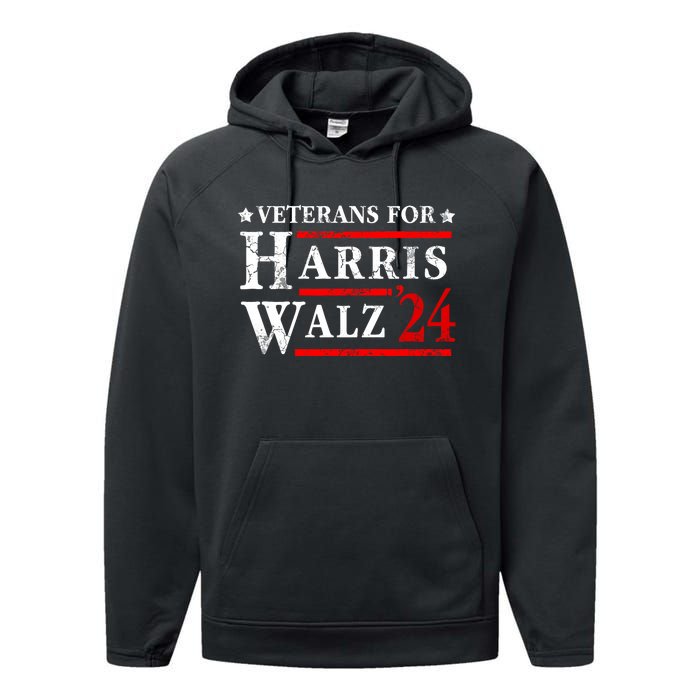 Veterans For Harris Walz 2024 Election Performance Fleece Hoodie