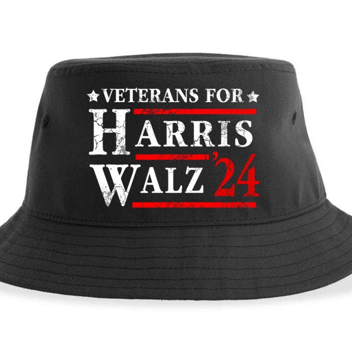 Veterans For Harris Walz 2024 Election Sustainable Bucket Hat