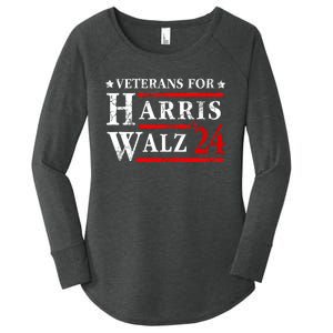 Veterans For Harris Walz 2024 Election Women's Perfect Tri Tunic Long Sleeve Shirt