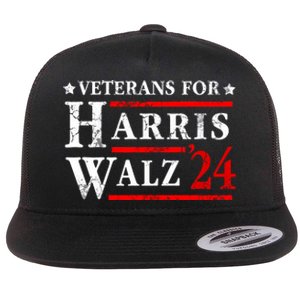 Veterans For Harris Walz 2024 Election Flat Bill Trucker Hat