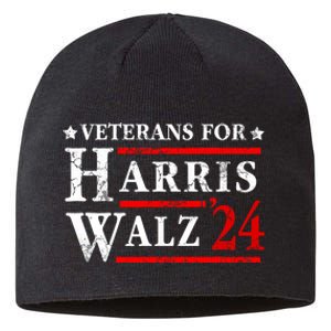 Veterans For Harris Walz 2024 Election Sustainable Beanie