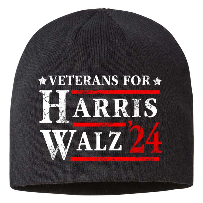 Veterans For Harris Walz 2024 Election Sustainable Beanie