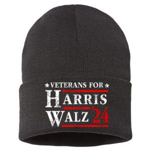 Veterans For Harris Walz 2024 Election Sustainable Knit Beanie